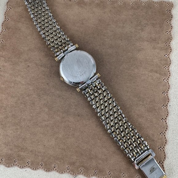 Classic Swiss Made Ravisa Quartz Moon Phase Champagne Dial 2 Tone Ladies Watch - Picture 9 of 12